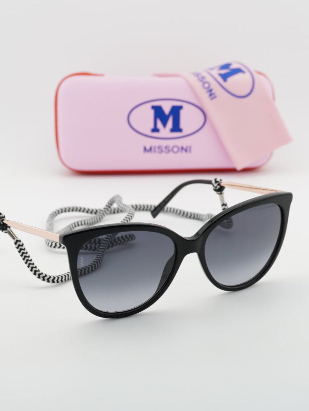 M Missoni MMI 0119/S 0807 9O Cat Eye Sunglasses - Black/Gold/Grey